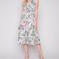 Charlie B - Printed Ruffle Neck Boho Midi Dress