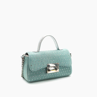 Like Dreams - Bolsa transversal feminina jeans com tachas Beagle