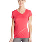 Camisa feminina Craft Sportswear Breakaway com decote em V e manga curta, rosa, tamanho extrapequeno