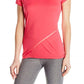Camisa feminina Craft Sportswear Breakaway com decote em V e manga curta, rosa, tamanho extrapequeno