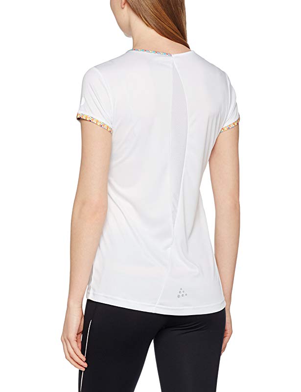 Camisa feminina Craft Sportswear Breakaway de manga curta, branca, tamanho X-S