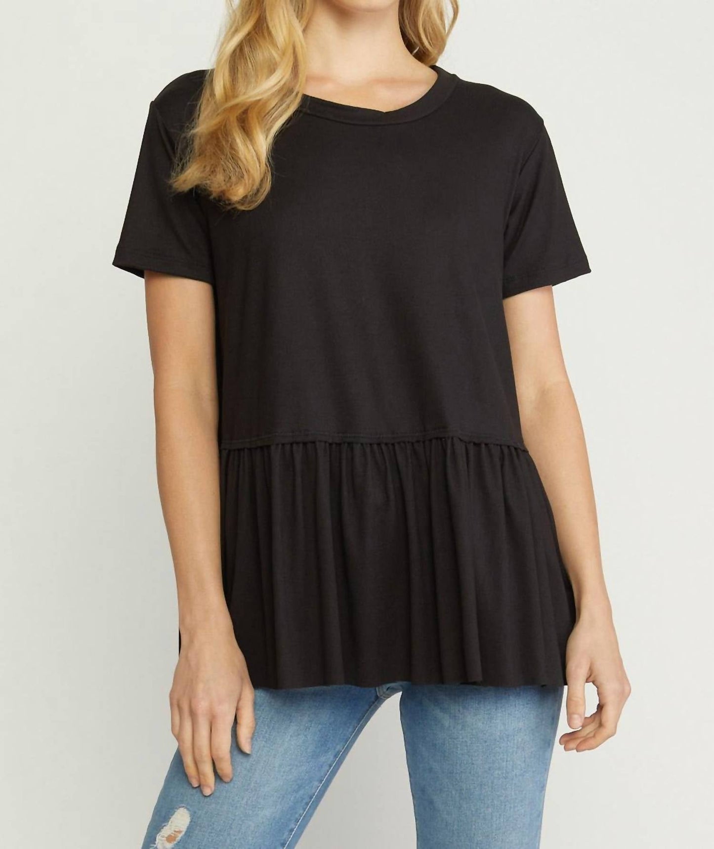 Entro - Short Sleeve Peplum Top