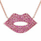 Diana M Jewels - 0.60 Cts Rubies Pave Lips Necklace