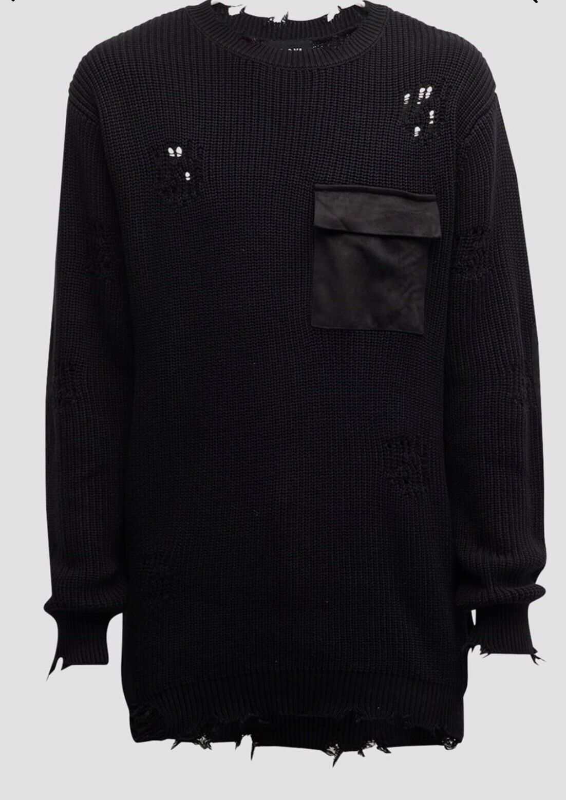 Suéter de malha desgastada Ser.o.ya Devin, preto, tamanho GG