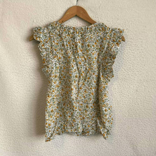 J.Crew - Blusa franzida com mangas franzidas em voile de algodão com estampa floral