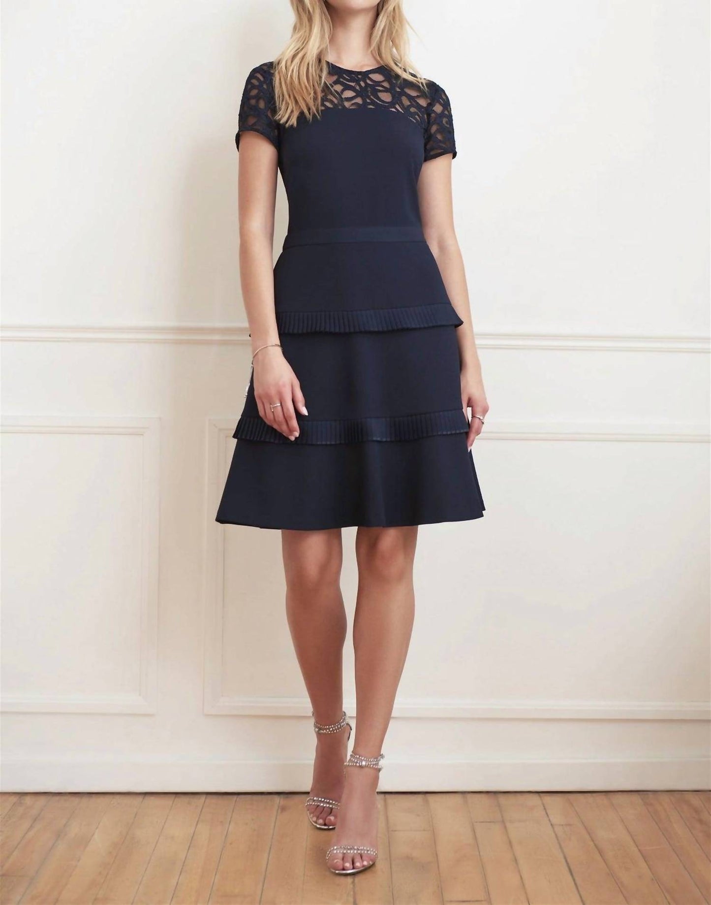 Joseph Ribkoff - Lace Neckline Dress