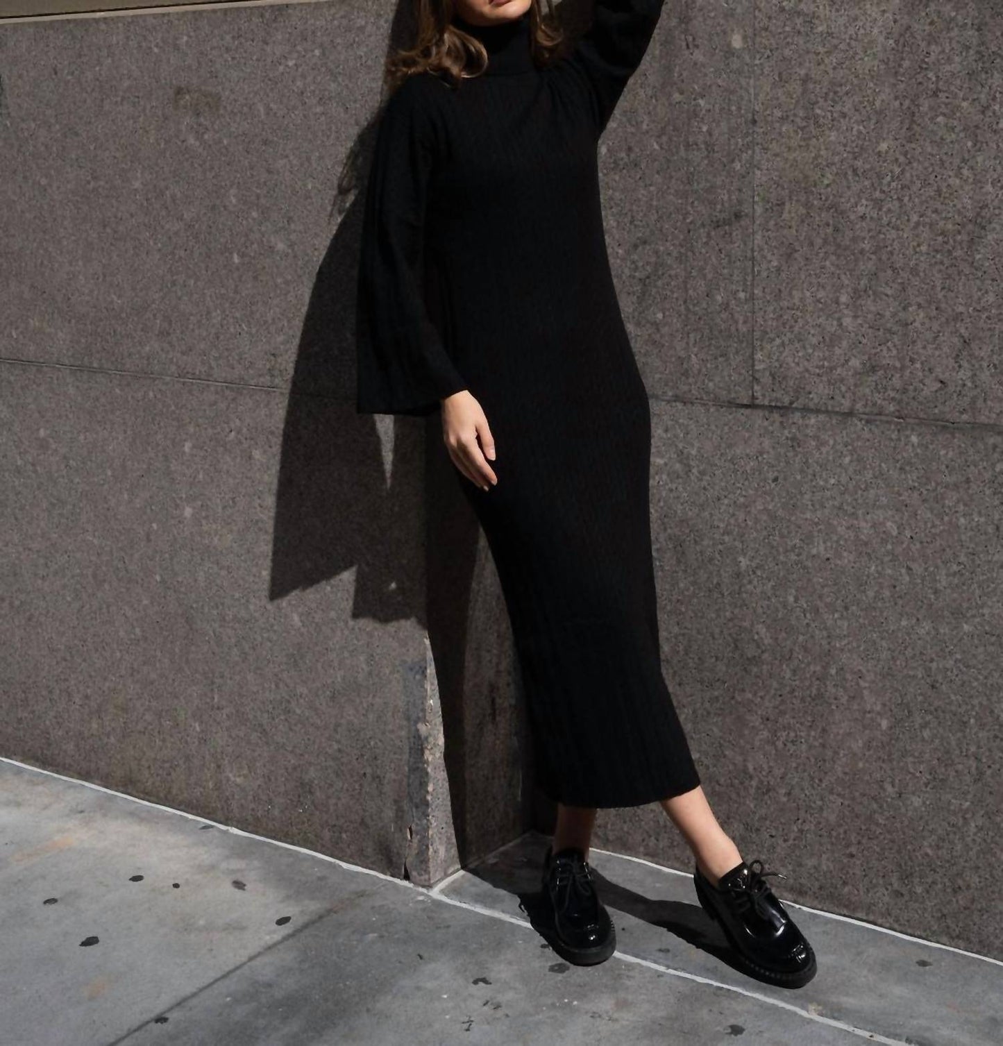 Mima Rosso - Cable Knit Bell Sleeve Dress