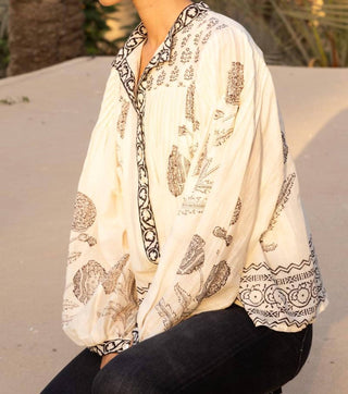 Oliphant - Mandarin Pintuck Blouse