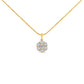 14K Yellow Gold 2.00 Cttw Brilliant Round-Cut Diamond 7 Stone Flower Cluster 18" Pendant Necklace (H-I Color, SI2-I1 Clarity)