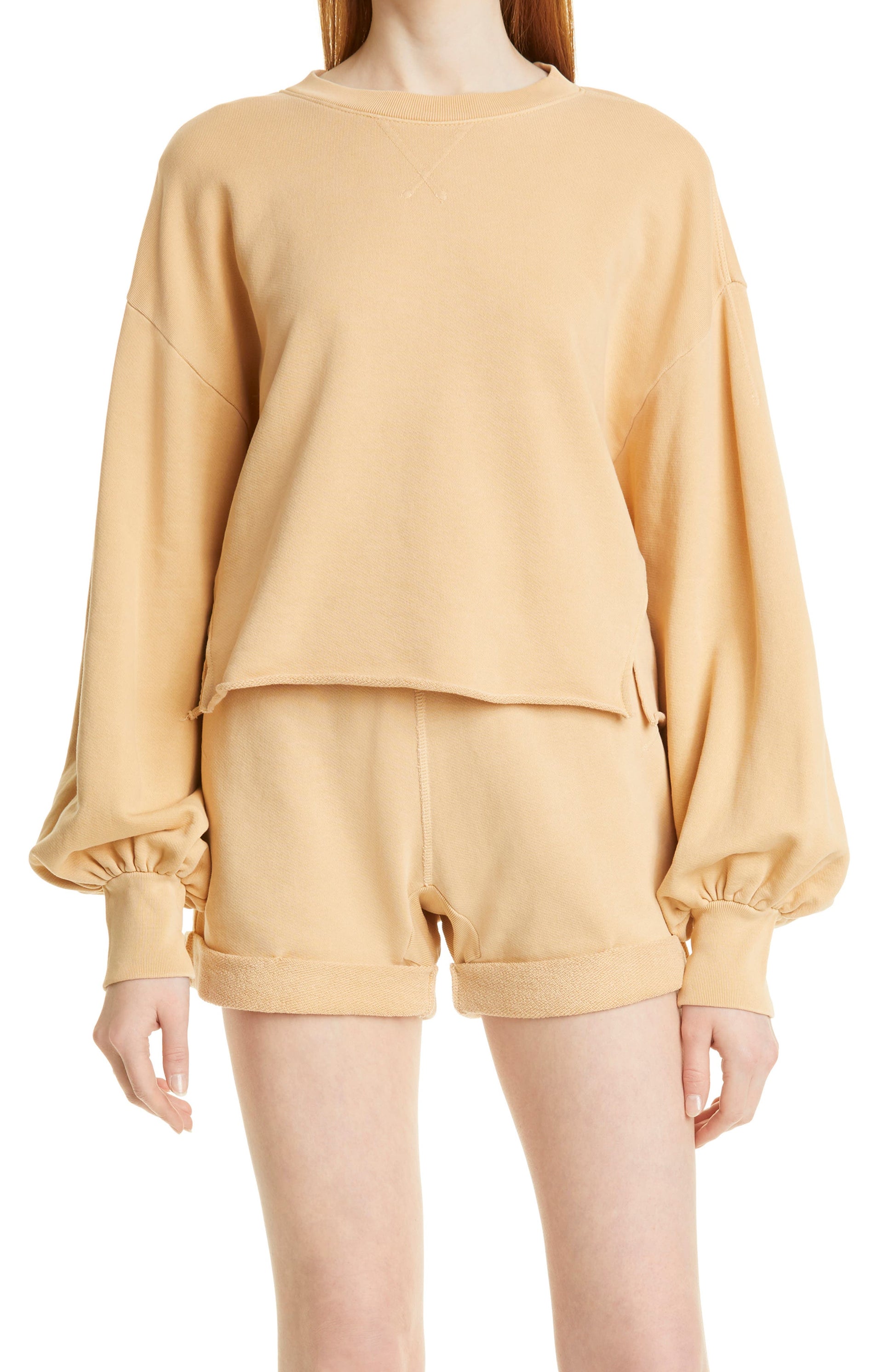 frame-easy-shirttail-sweatshirt-in-pesca-size-small