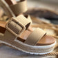 Mia - Suede Raffia Platform Sandals