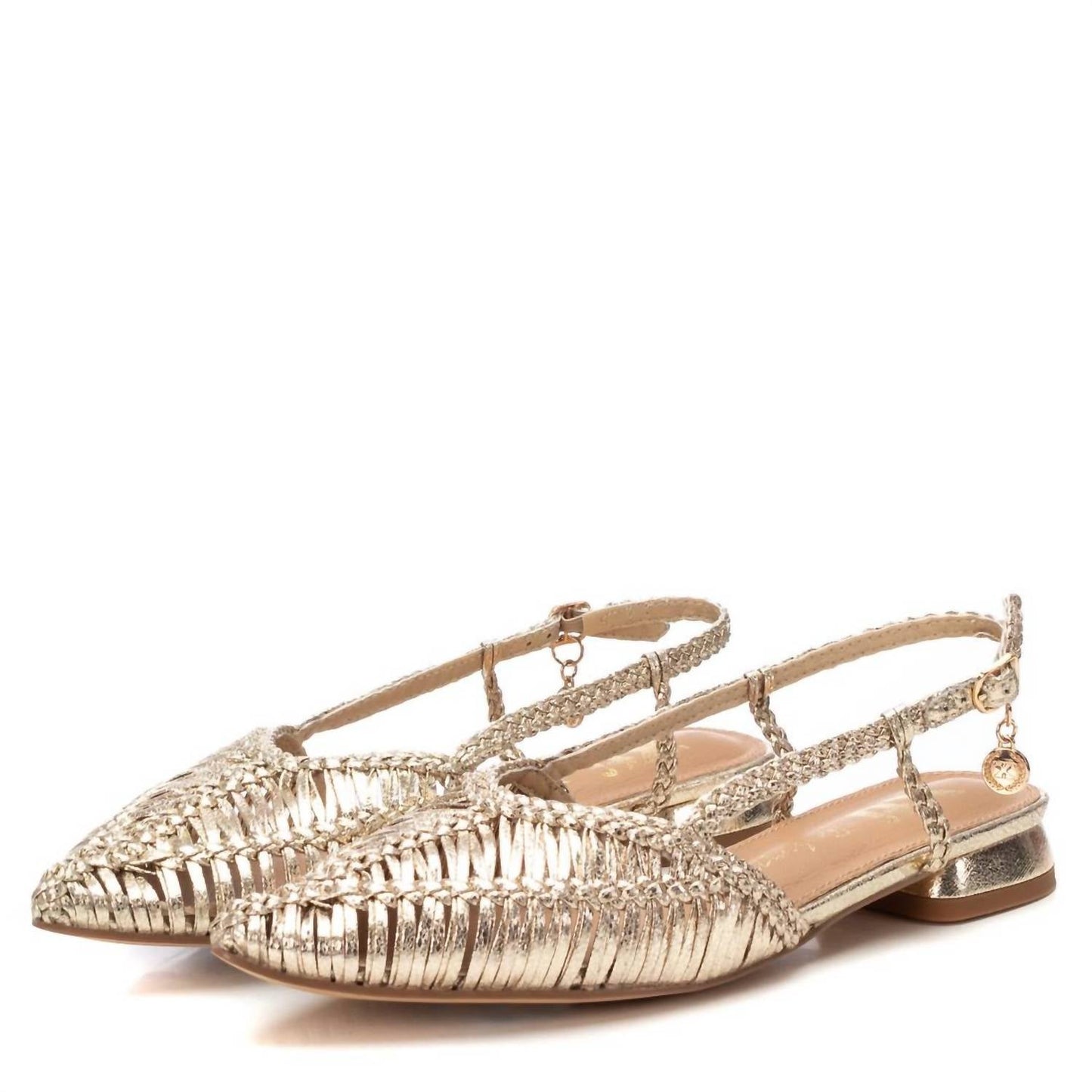 Xti - Women's Metallic Braided Slingback Flats