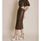 Aureum - Vegan Leather Cut Out Midi Dress