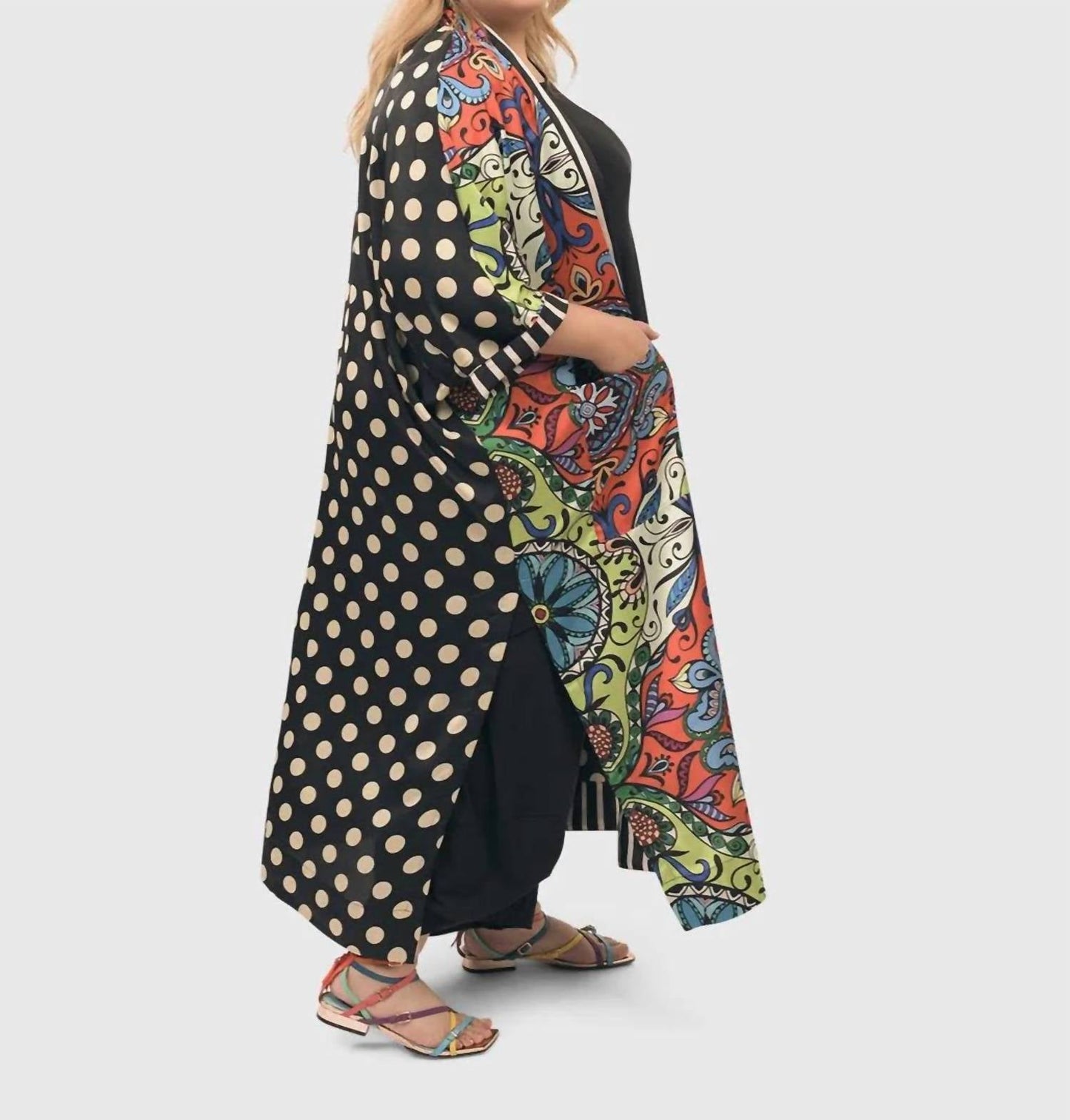 Alembika - Paisley Dot Long Kimono Jacket