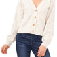 CeCe V-Neck Cardigan in Antique White  Size Medium