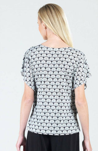 Clara Sunwoo - Blusa Caftan de Malha Amanteigada com Mangas Flutter