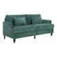 Mid Century Modern Fabric Loveseat Sofa, 2 Seat Upholstered Couch