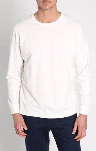 Jachs New York - Camisa Bryant de manga comprida em algodão camurça e gola redonda