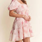 Davi & Dani - Lace Mini Dress Ruffle Sleeve
