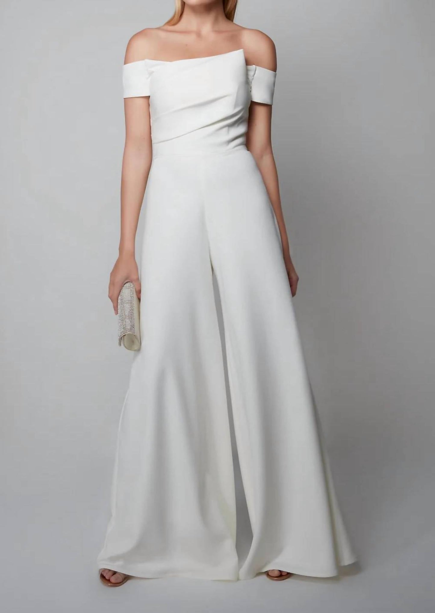 Alyce Paris - Bridal Off The Shoulder Neckline Jumpsuit