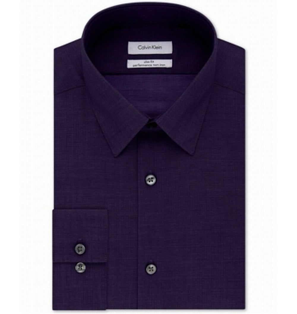 Camisa social Calvin Klein masculina, elástica, sem necessidade de passar, tamanho 17x34-35