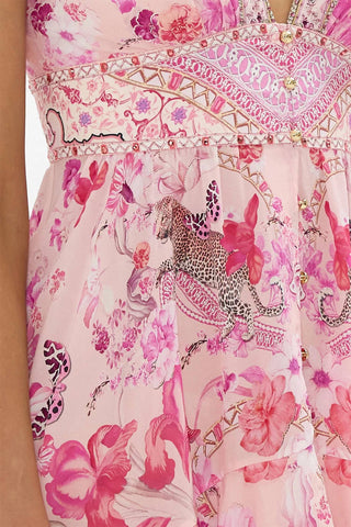 Camilla - Button Front Strappy Frill Dress