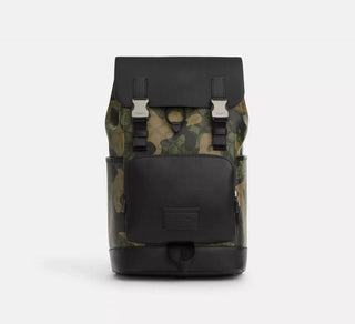 Coach - Unisex Track Backpack In Signature Canvas With Camo Print