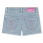 Billieblush - Denim Shorts With Cat Milkshake Patch