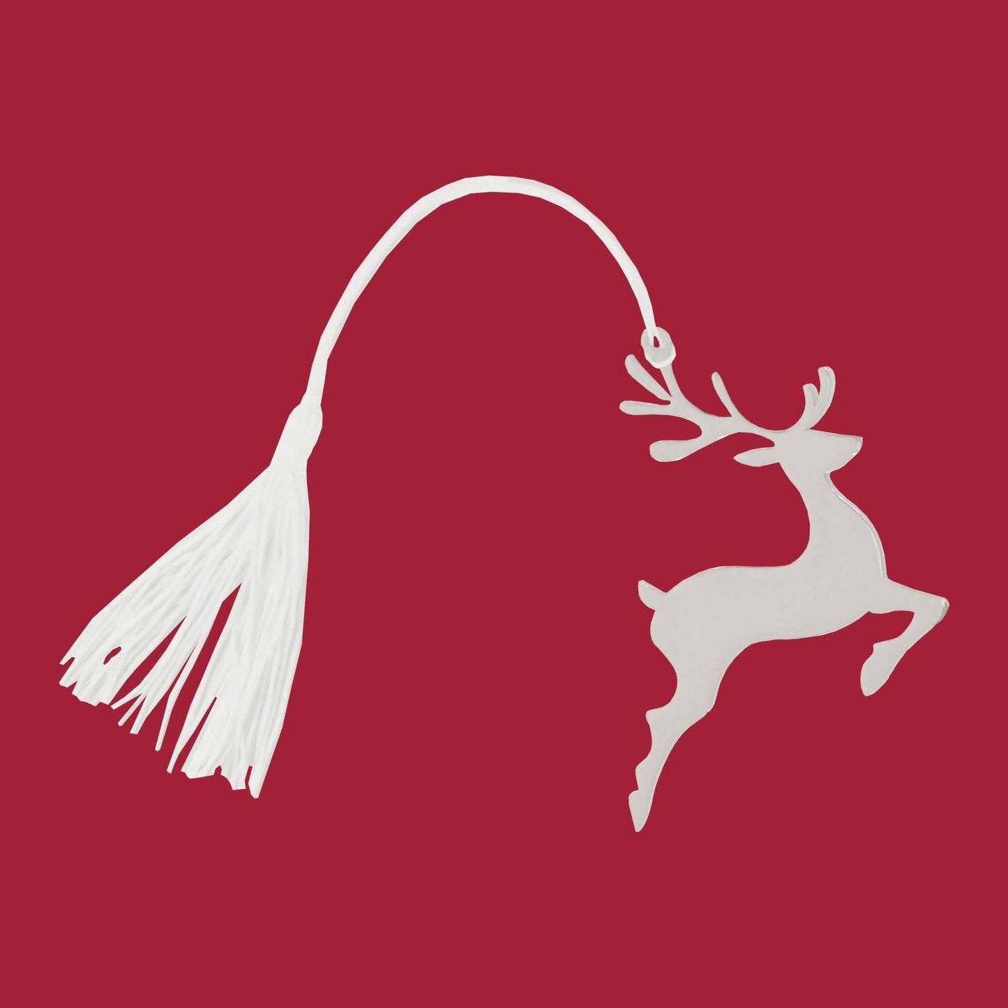 Creative Gifts International - Reindeer Ornament with White Tassel