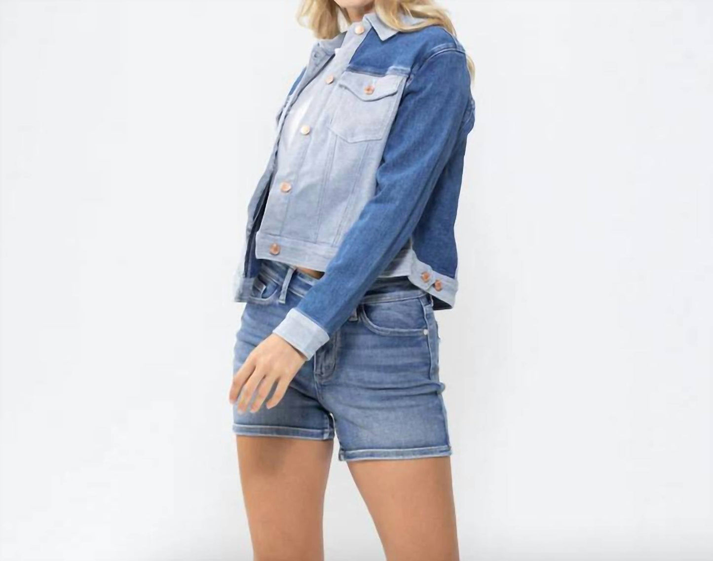 Judy Blue - Color Block Denim Jacket