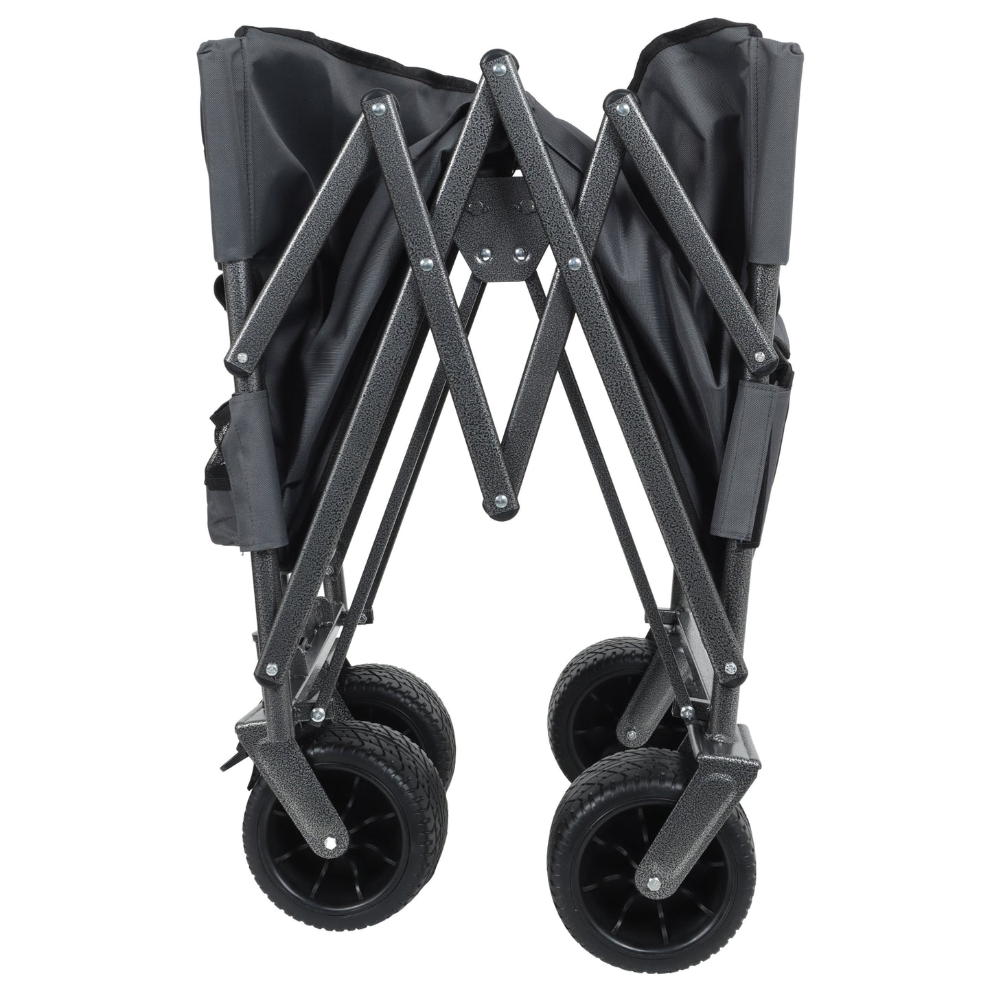 3-in-1 Convertible Folding Wagon Cart with Bench Seat & Storage