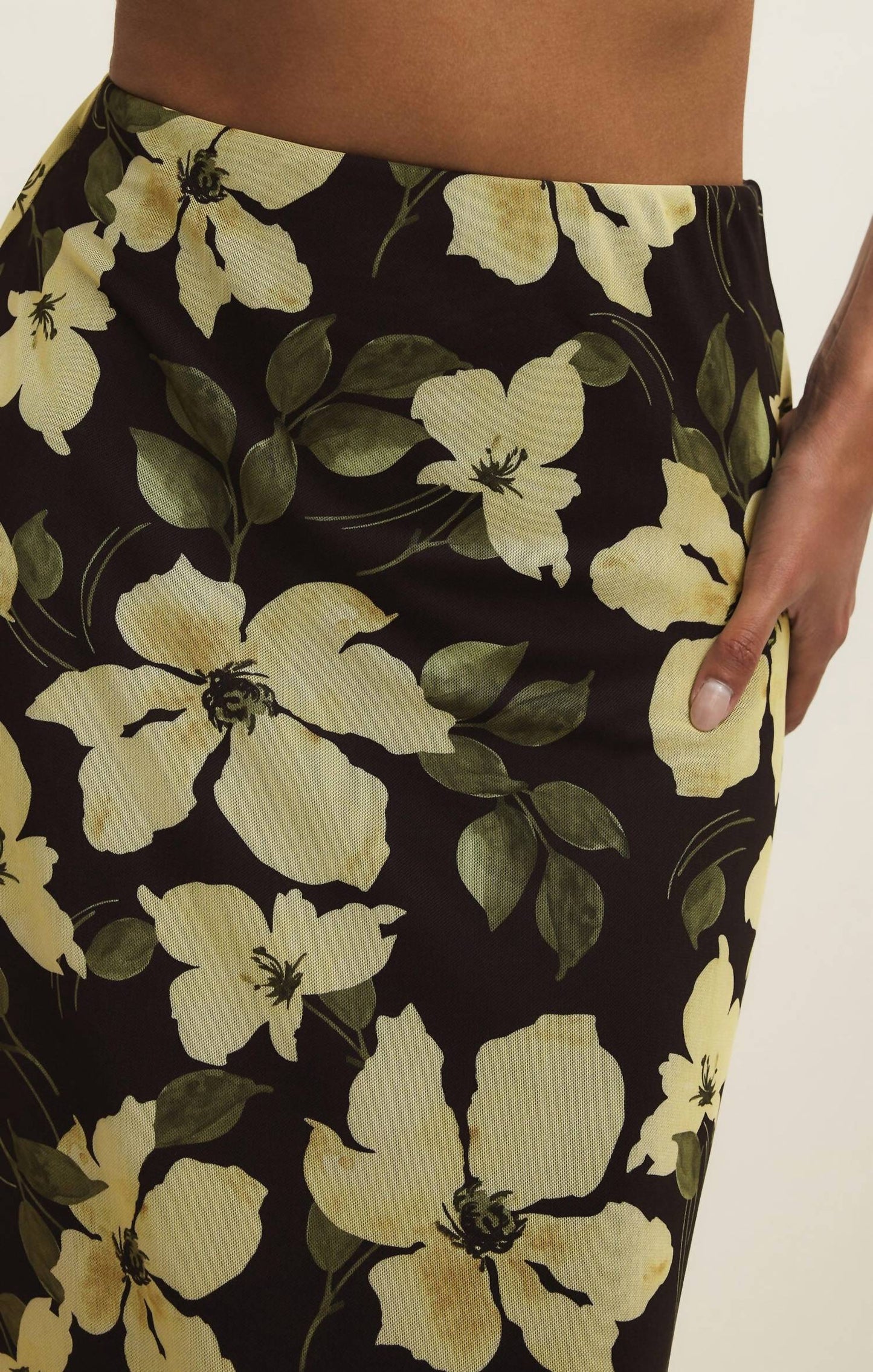 Z Supply - Eda Ren Floral Mesh Midi Skirt