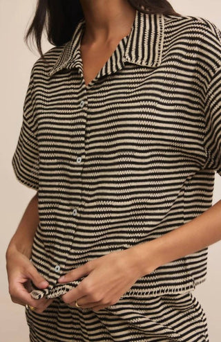 Z Supply - Blusa de crochê Monaco com botões