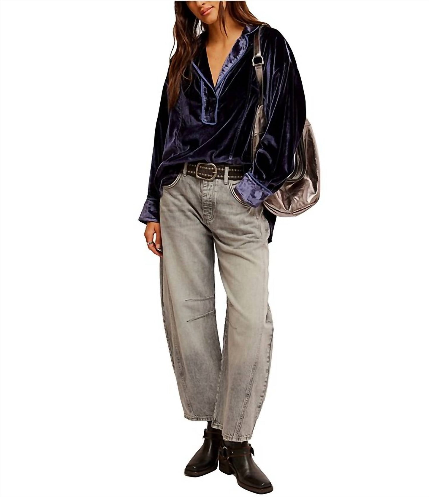 Free People - Luxy Velvet Solid Shirt