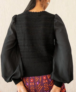 Banjanan - Rosie Crochet Mix Check Top