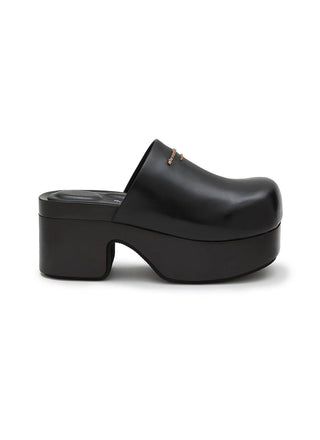 Alexander Wang - Tamanco feminino Zoe 85 mm em couro com plataforma