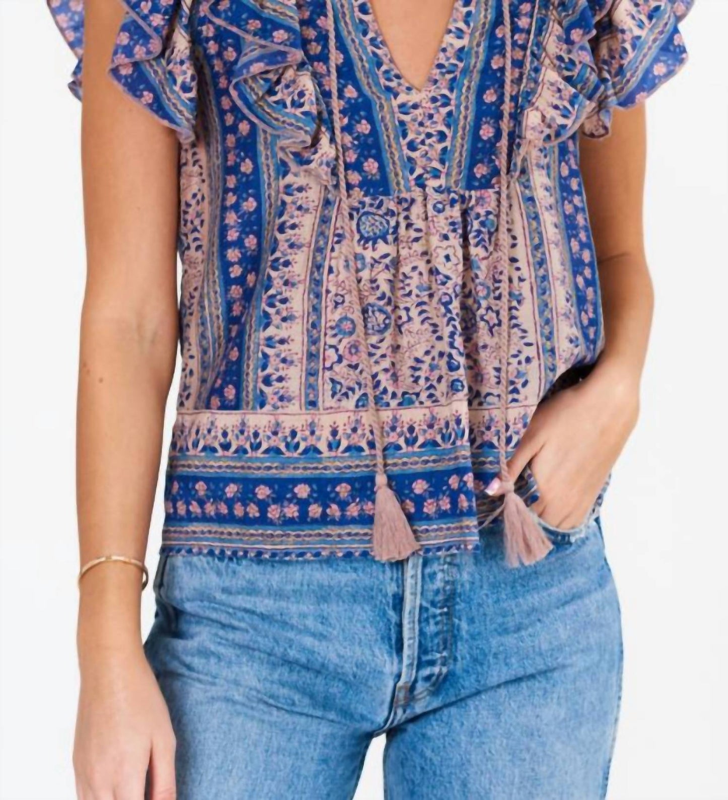 M.A.B.E. - Cass Print Short Sleeve Top