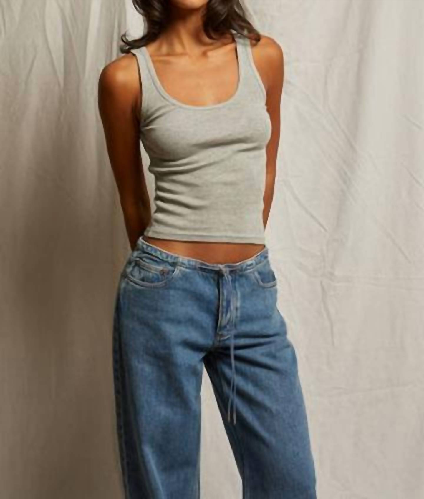 Perfectwhitetee - Mia Fine Variegated Rib Tank