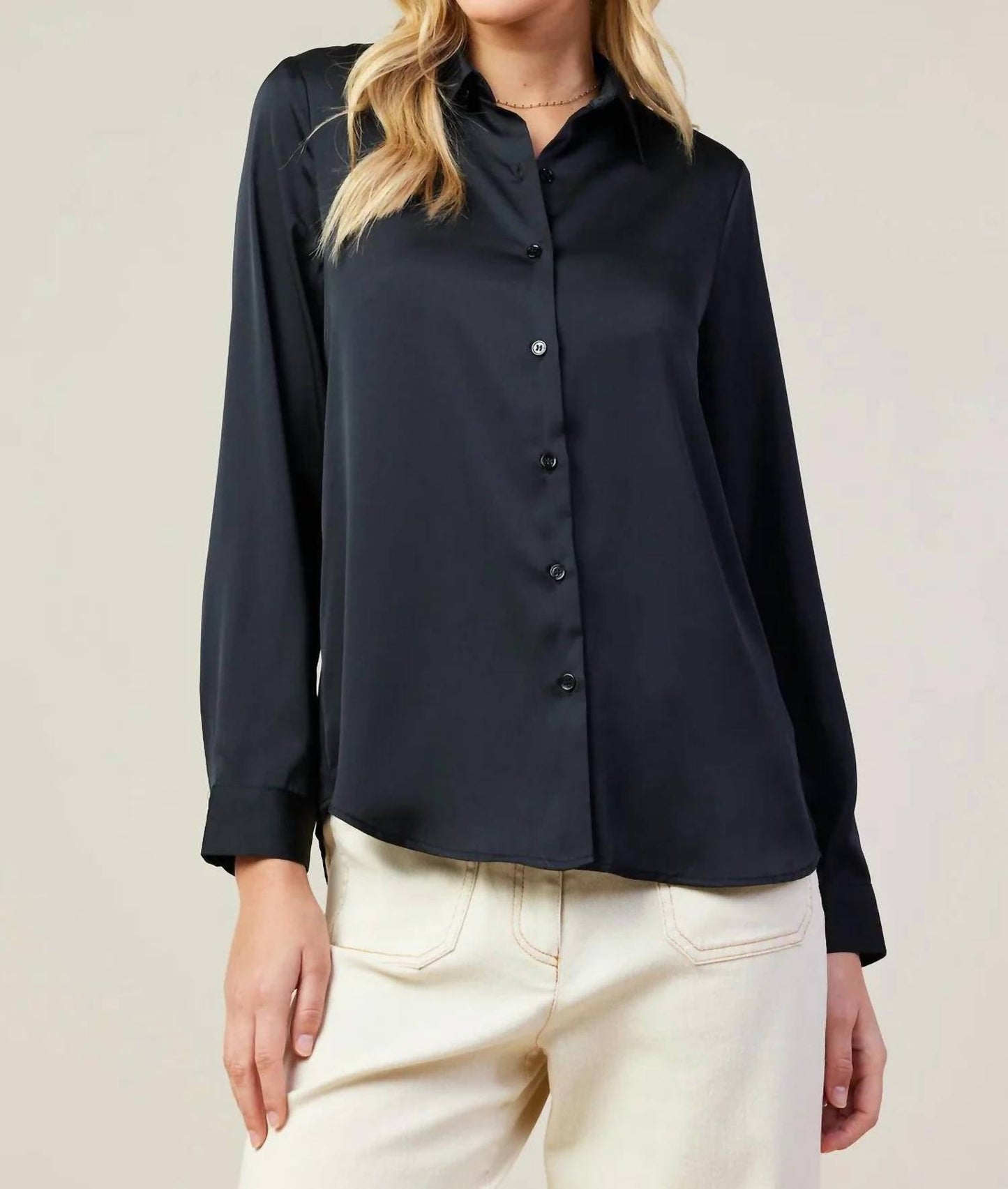 61 Jane - Women's Satiny Button Down Blouse