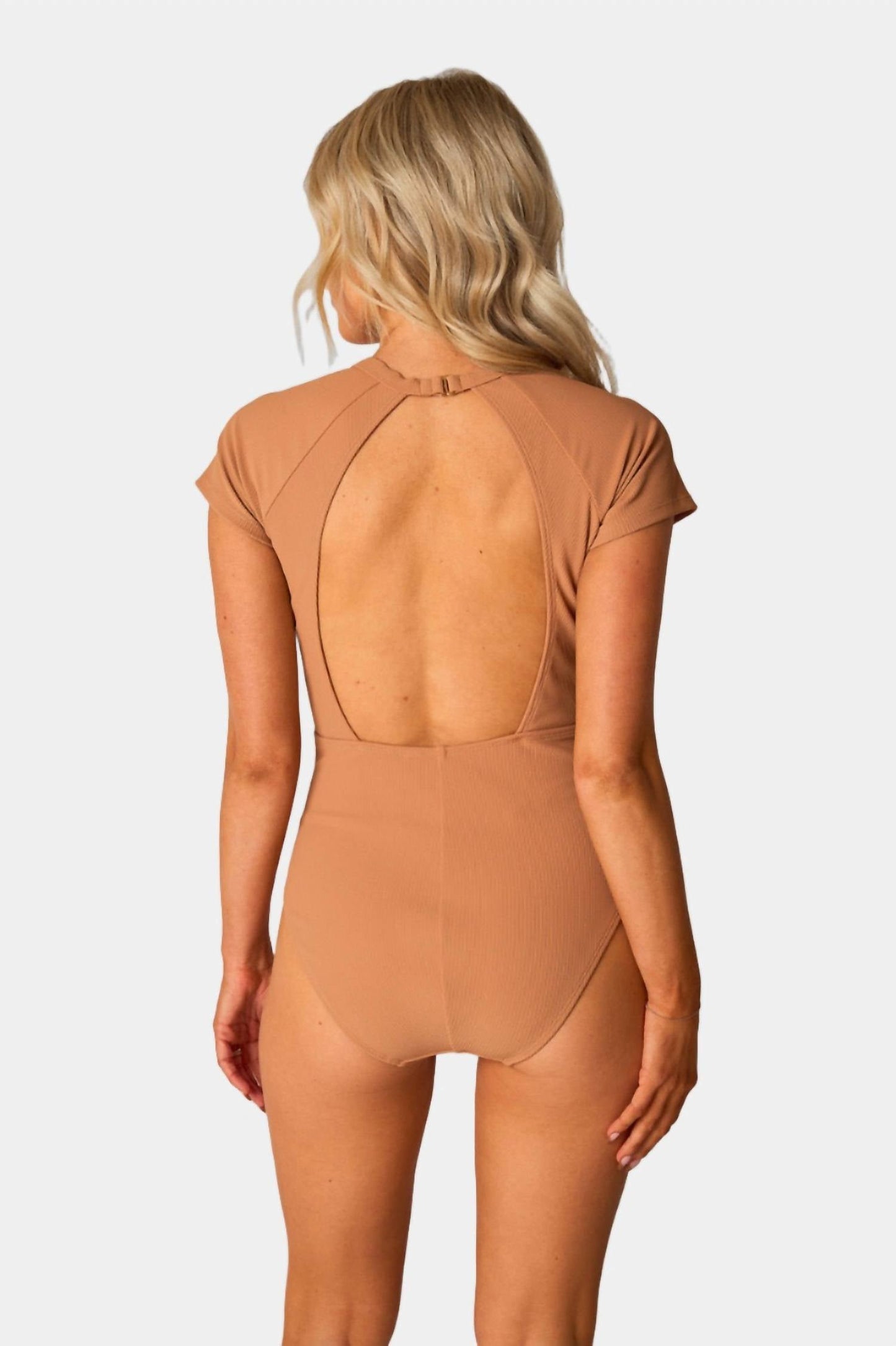 Buddylove - Mona Button Detail Short Sleeve One Piece Swimsuit