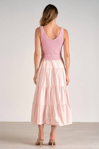 Elan - Midi em malha e tecido misto