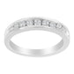 18K White Gold Round Diamond 1/2 Cttw Channel Band Ring