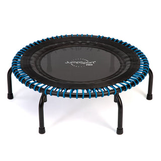 Trampolim de fitness JumpSport 350 PRO de 39 polegadas com cordões elásticos EnduroLast azuis