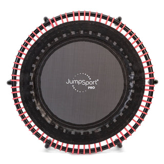 Trampolim de fitness JumpSport 350 PRO de 39 polegadas com cordões elásticos EnduroLast rosa