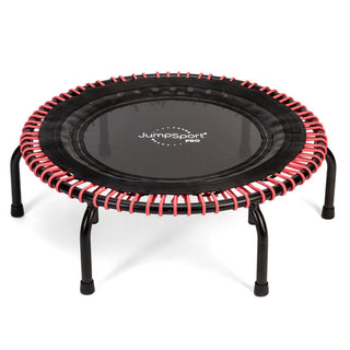 Trampolim de fitness JumpSport 350 PRO de 39 polegadas com cordões elásticos EnduroLast rosa