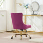 Office Chair Modern Velvet Upholstered Tufted Button (Purple)