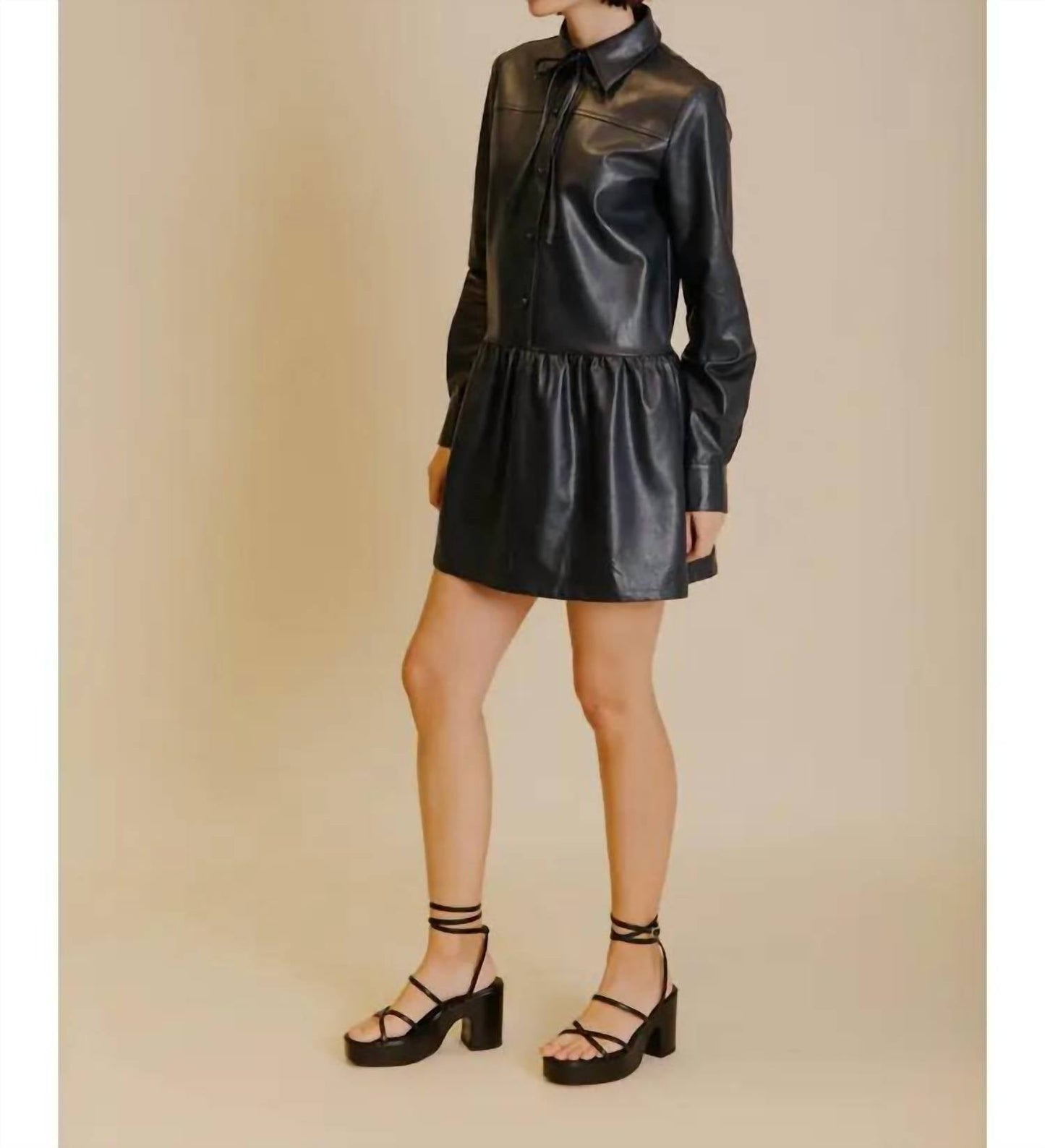 Aureum - Vegan Leather Midi Dress
