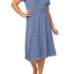 Vestido midi de malha com estampa Brittany e ajuste evasê Leota feminino, azul, tamanho 1X