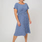 Vestido de malha de manga curta Brittany feminino Leota azul