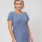Vestido de malha de manga curta Brittany feminino Leota azul